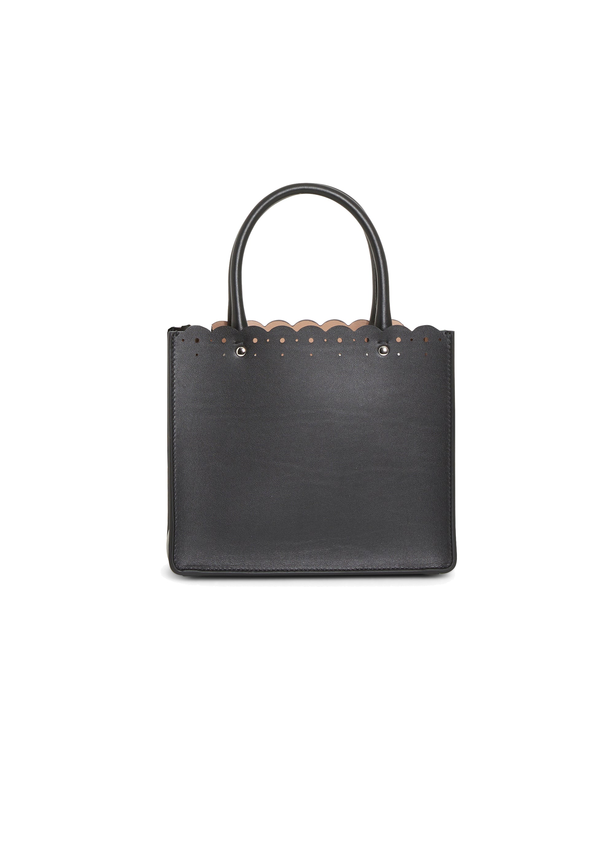 Sac Garance Carrera Fiori bordure ajourée en cuir - Noir