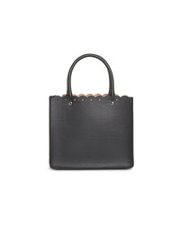 Sac Garance Carrera Fiori bordure ajourée en cuir - Noir