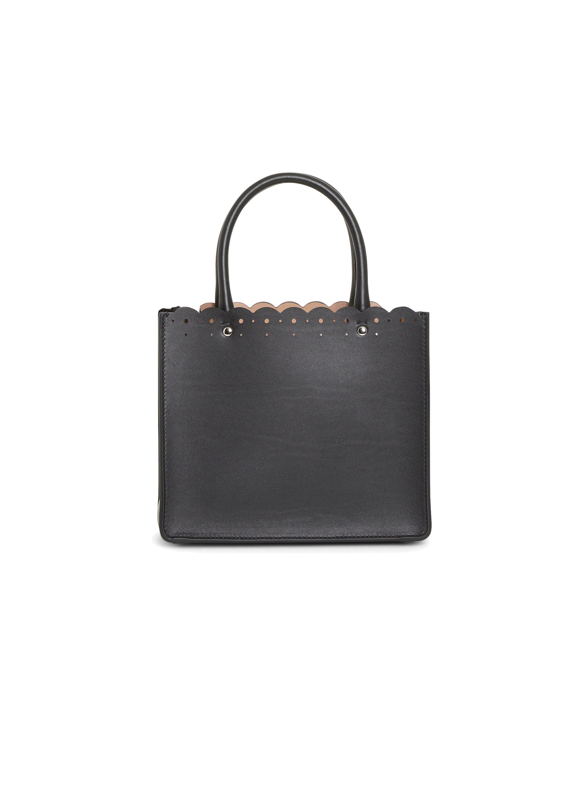 Sac Garance Carrera Fiori bordure ajourée en cuir - Noir