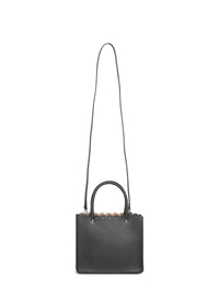 Sac Garance Carrera Fiori bordure ajourée en cuir - Noir