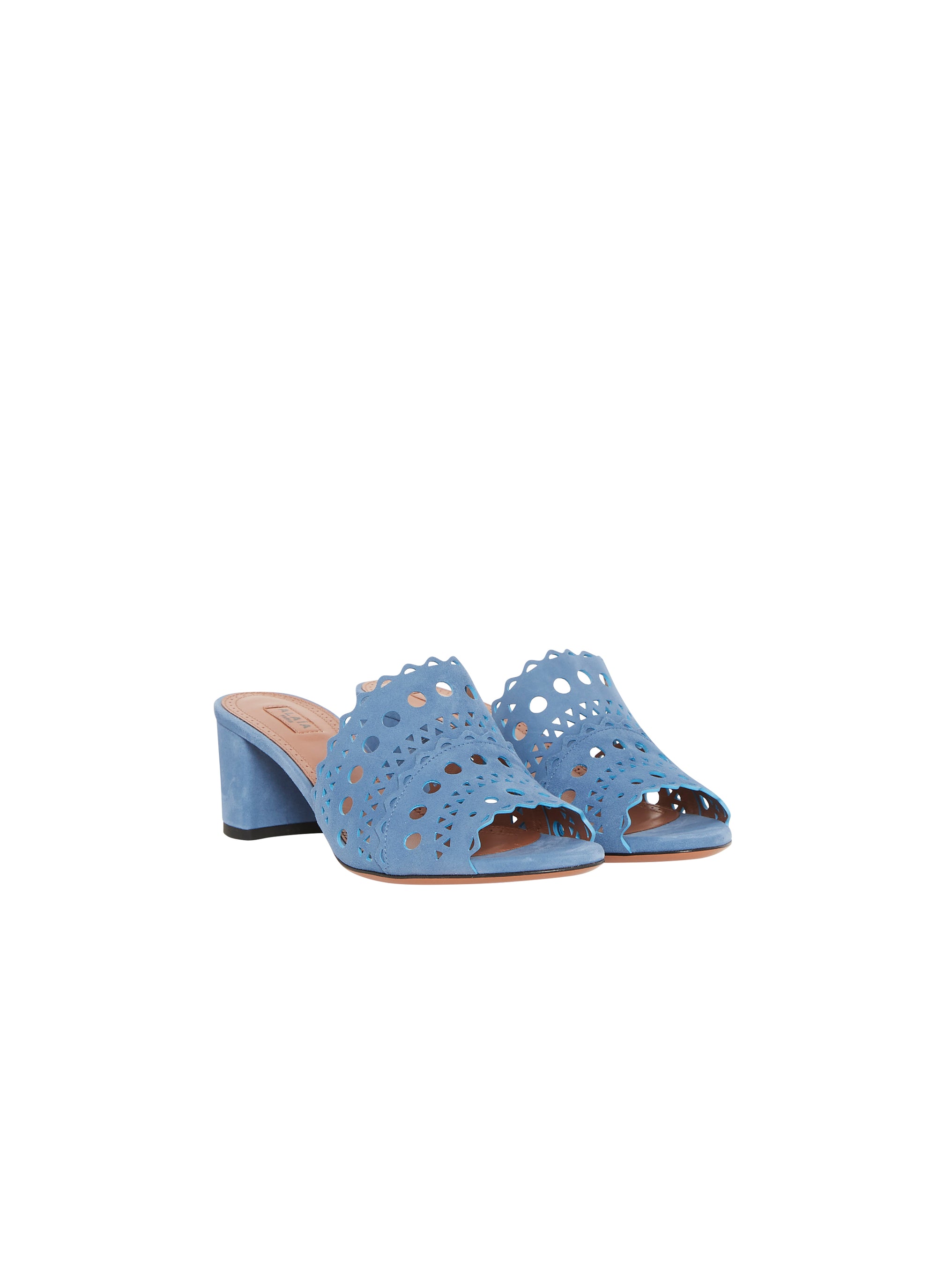 Mules Vienne 60 en cuir - Bleu Denim