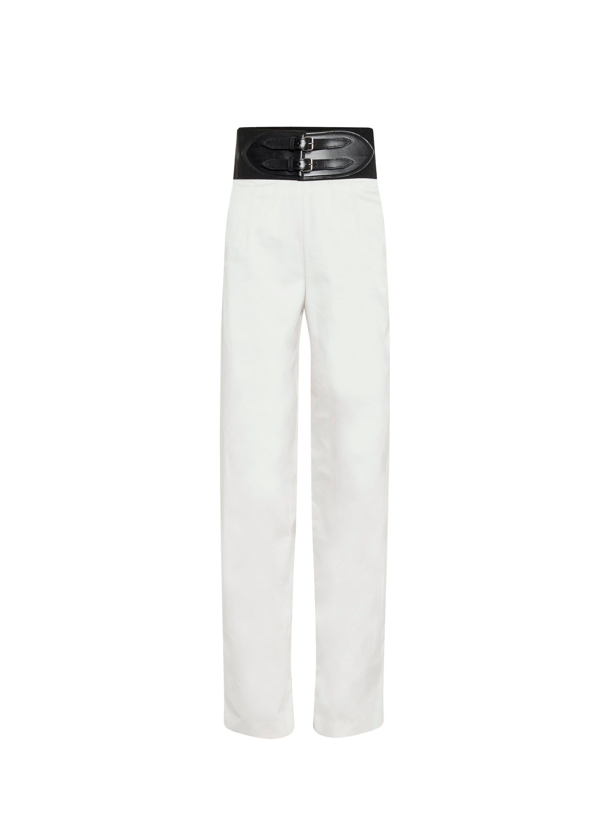 Pantalon ceinturé - Blanc