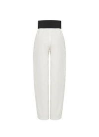 Pantalon ceinturé - Blanc