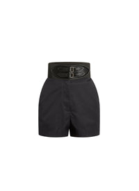 Short à ceinture corset - Bleu foncé