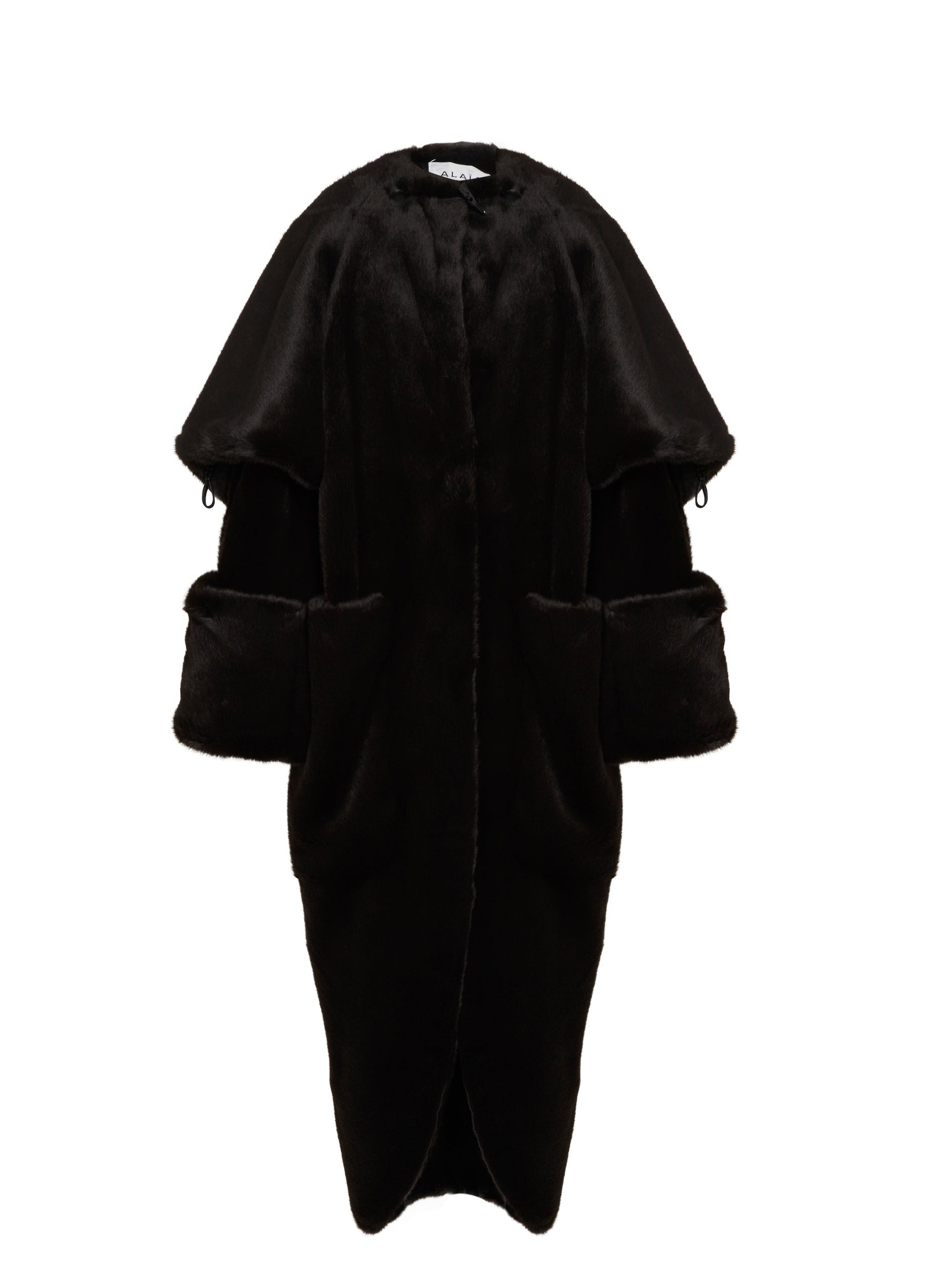 Oversized faux fur duffle coat - Ebene