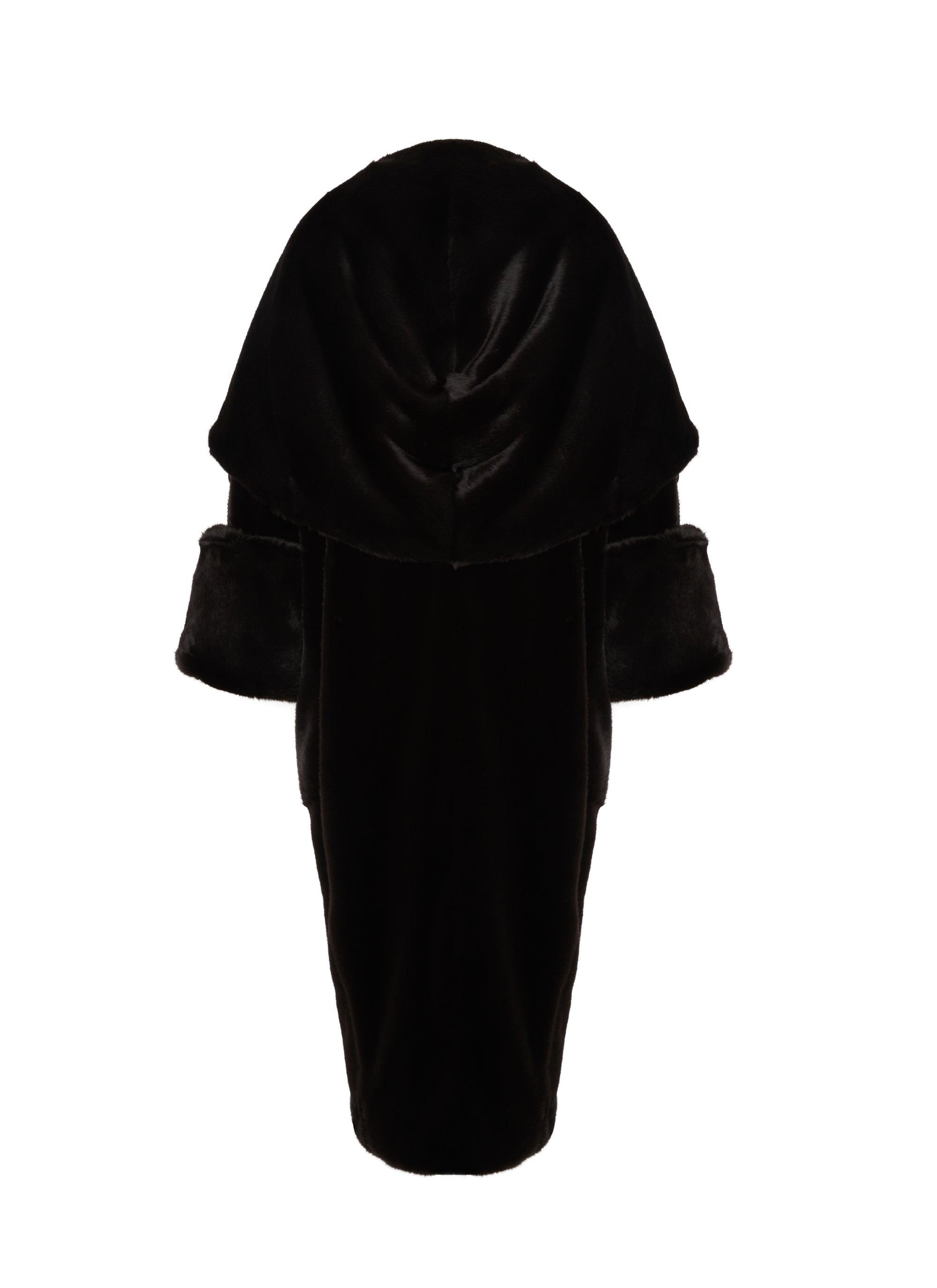Oversized faux fur duffle coat - Ebene