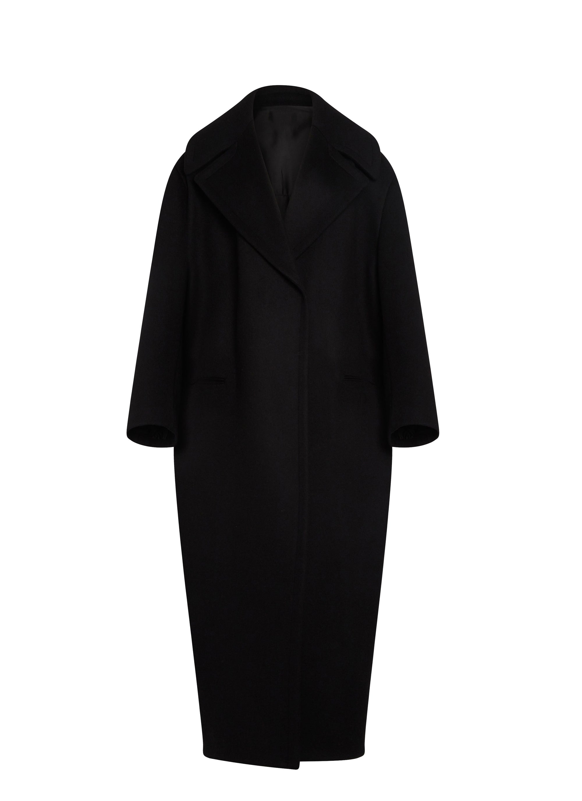Long cashmere and wool coat - Black Alaïa