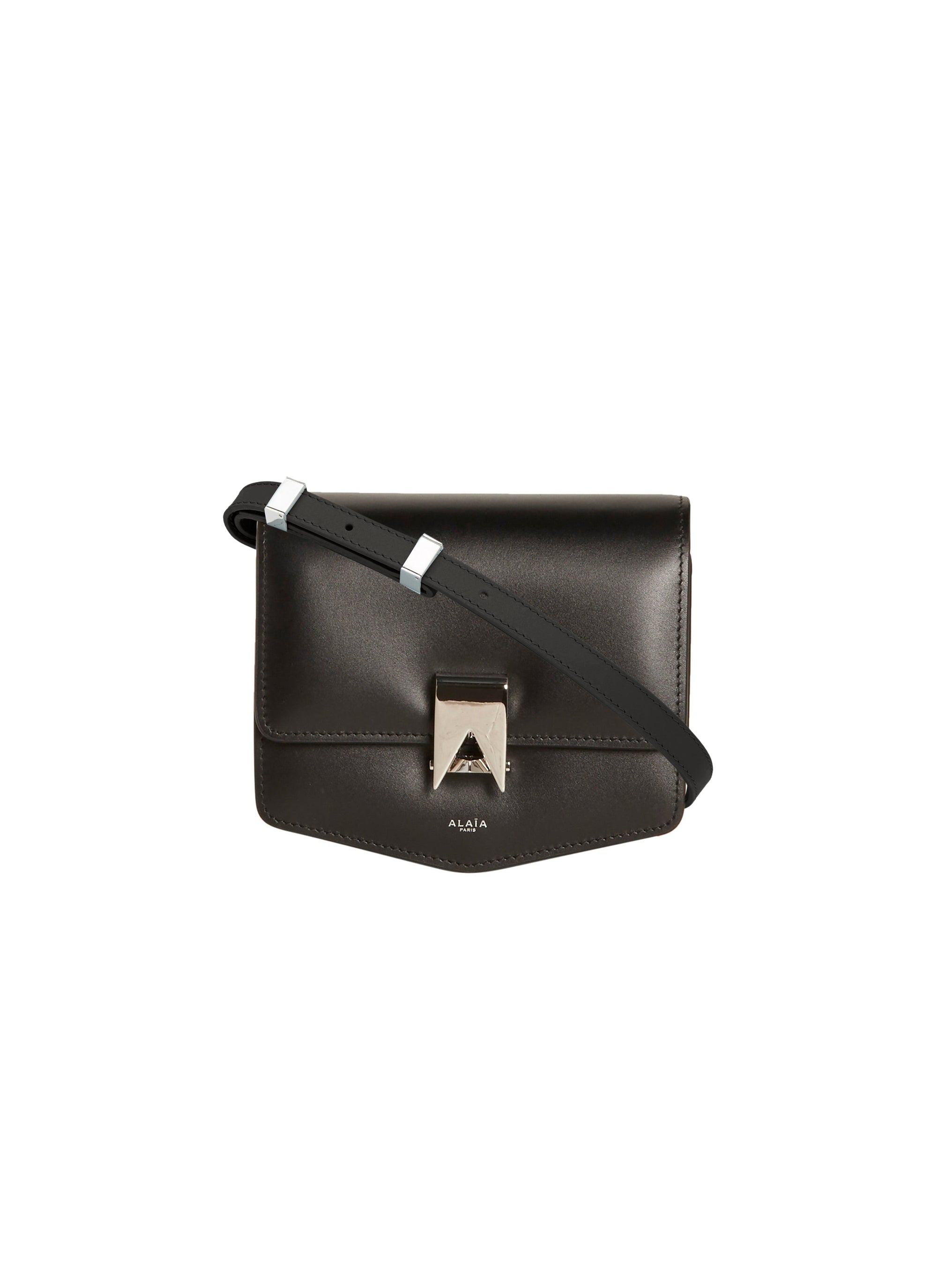 Petit sac Le Papa en cuir - Noir & Argent