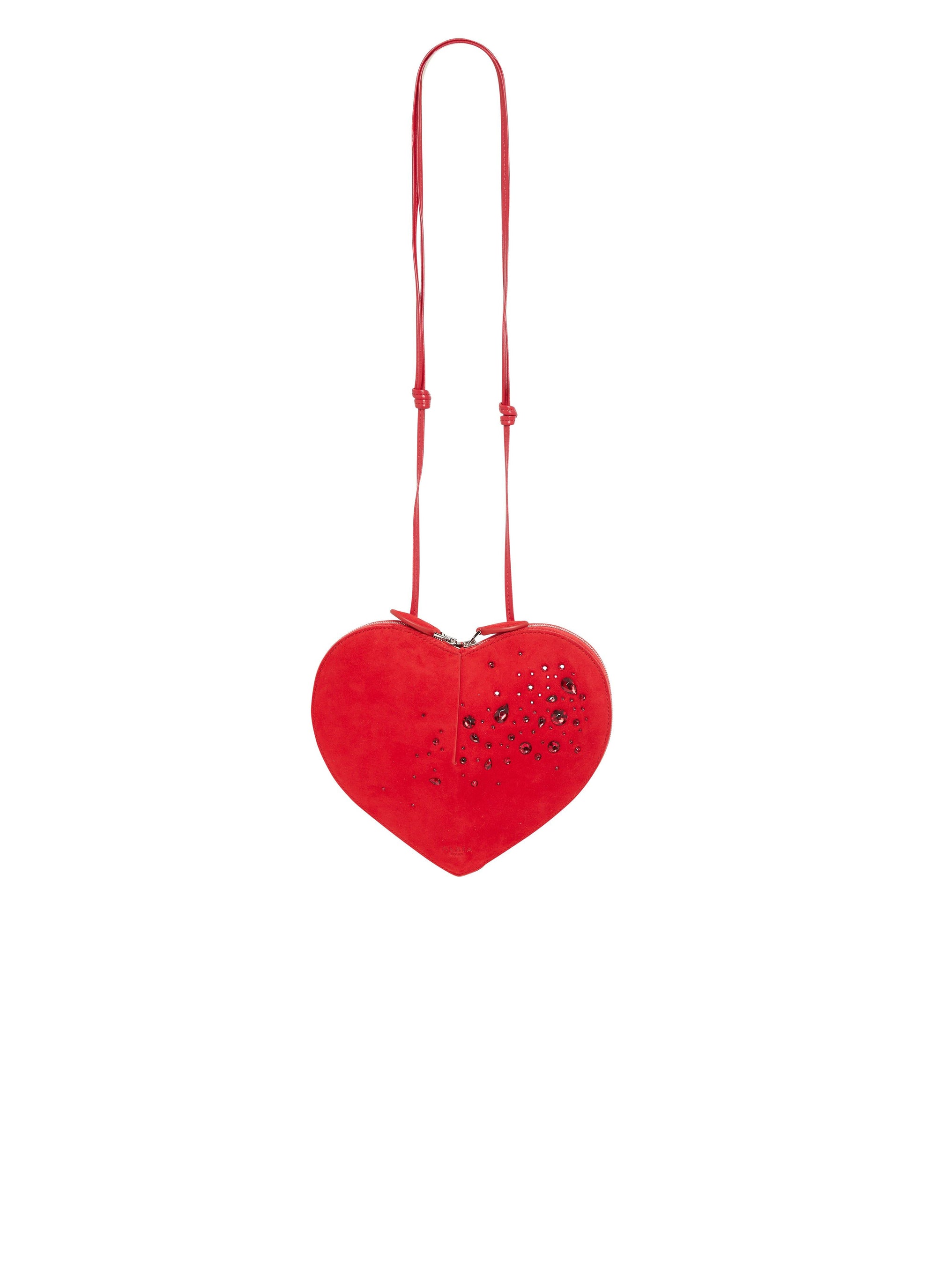 Le Coeur small leather and crystal bag - Red