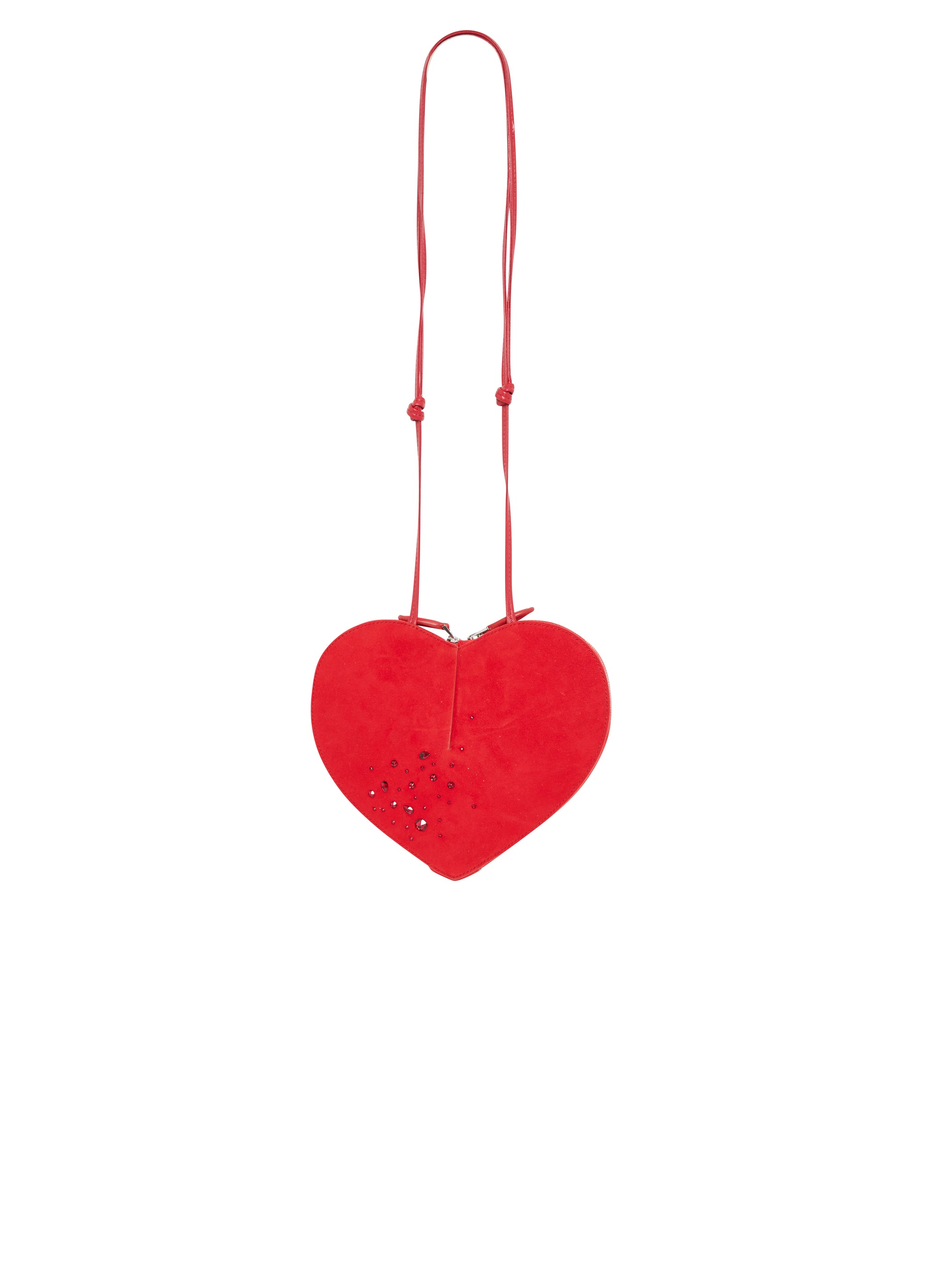 Le Coeur small leather and crystal bag - Red