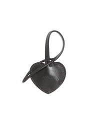 Leather Heart Keyring - Black