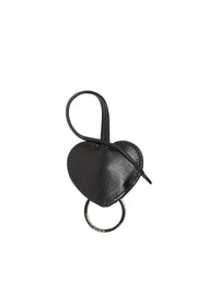 Leather Heart Keyring - Black