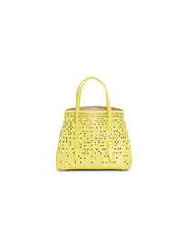 Sac mini Palm Fiori en cuir - Jaune Citron