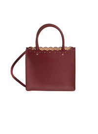 Sac cabas Garance 16 en cuir - Rouge Grenat