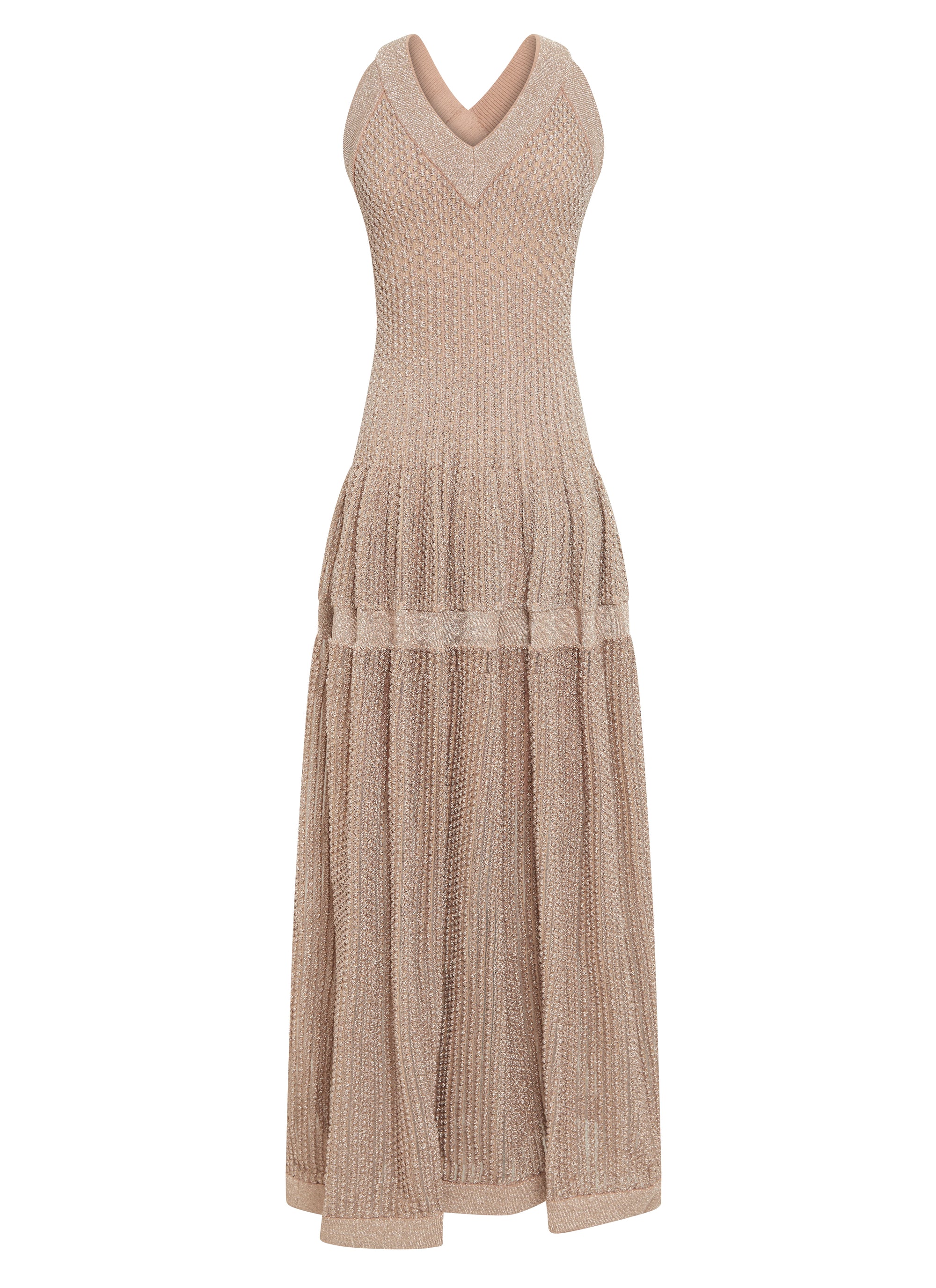 Sleeveless v-neck maxi dress - Gold