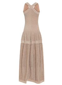 Sleeveless v-neck maxi dress - Gold