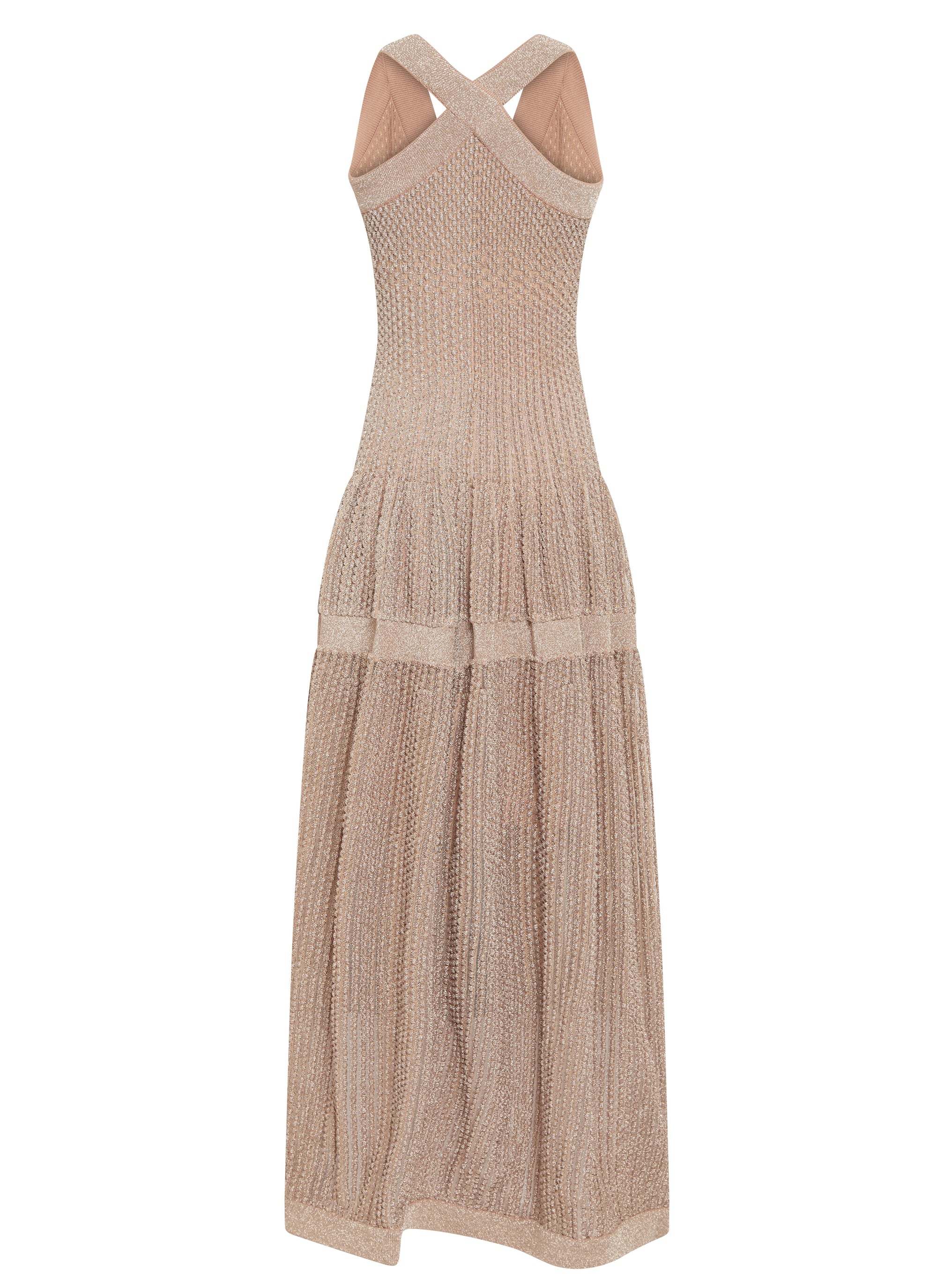 Sleeveless v-neck maxi dress - Gold