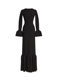 Robe longue péplum à dos nu - Rouge & Blanc