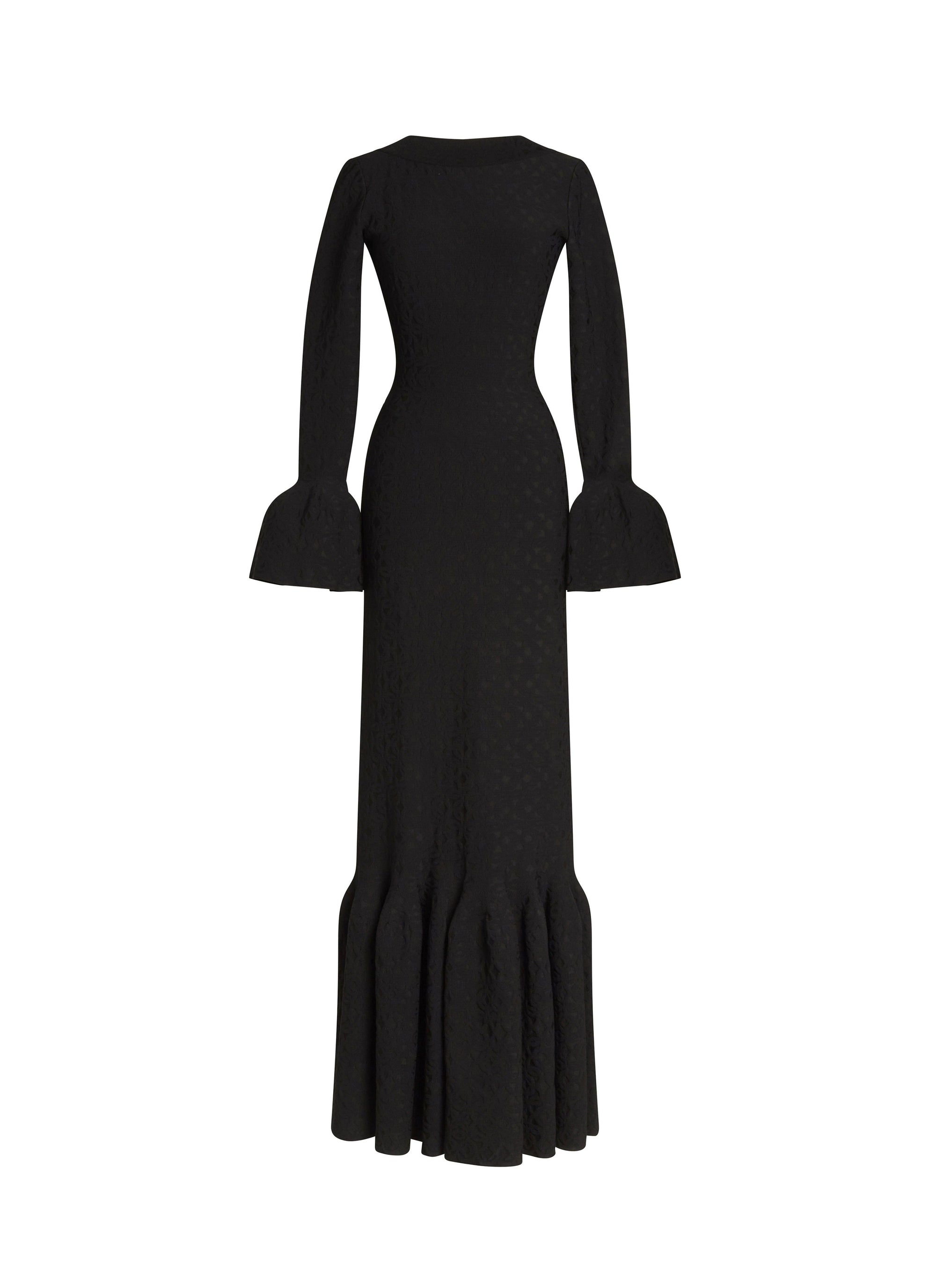 Robe longue péplum à dos nu - Rouge & Blanc