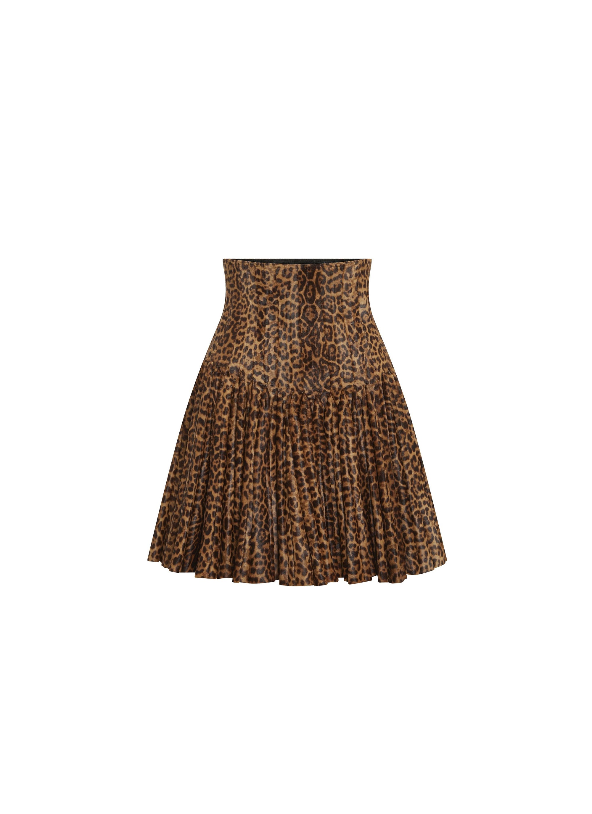 Jupe à imprimé guépard en cuir - Marron