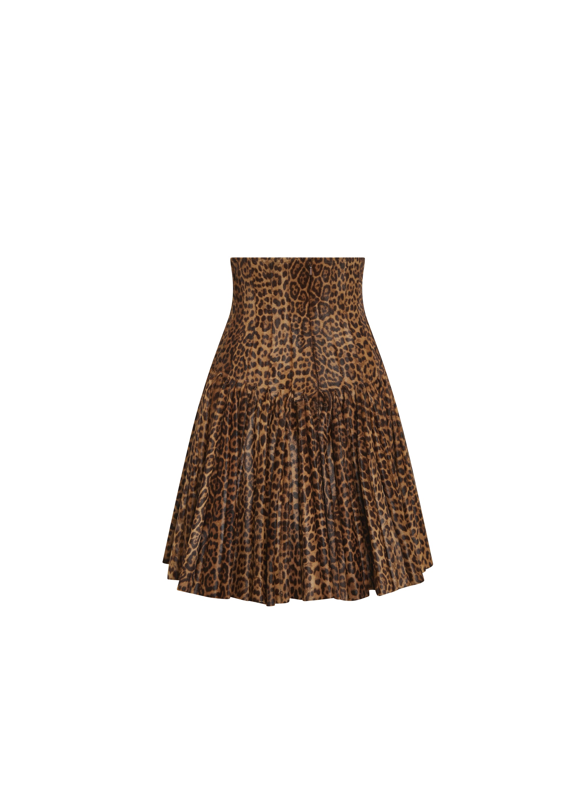 Jupe à imprimé guépard en cuir - Marron