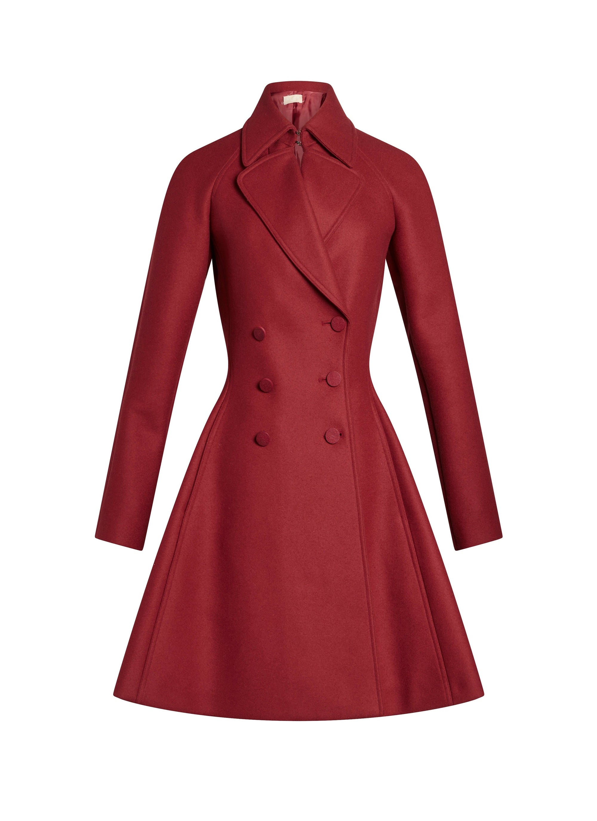 Manteau drapé en laine - Acajou