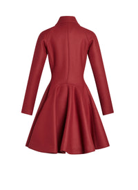 Manteau drapé en laine - Acajou
