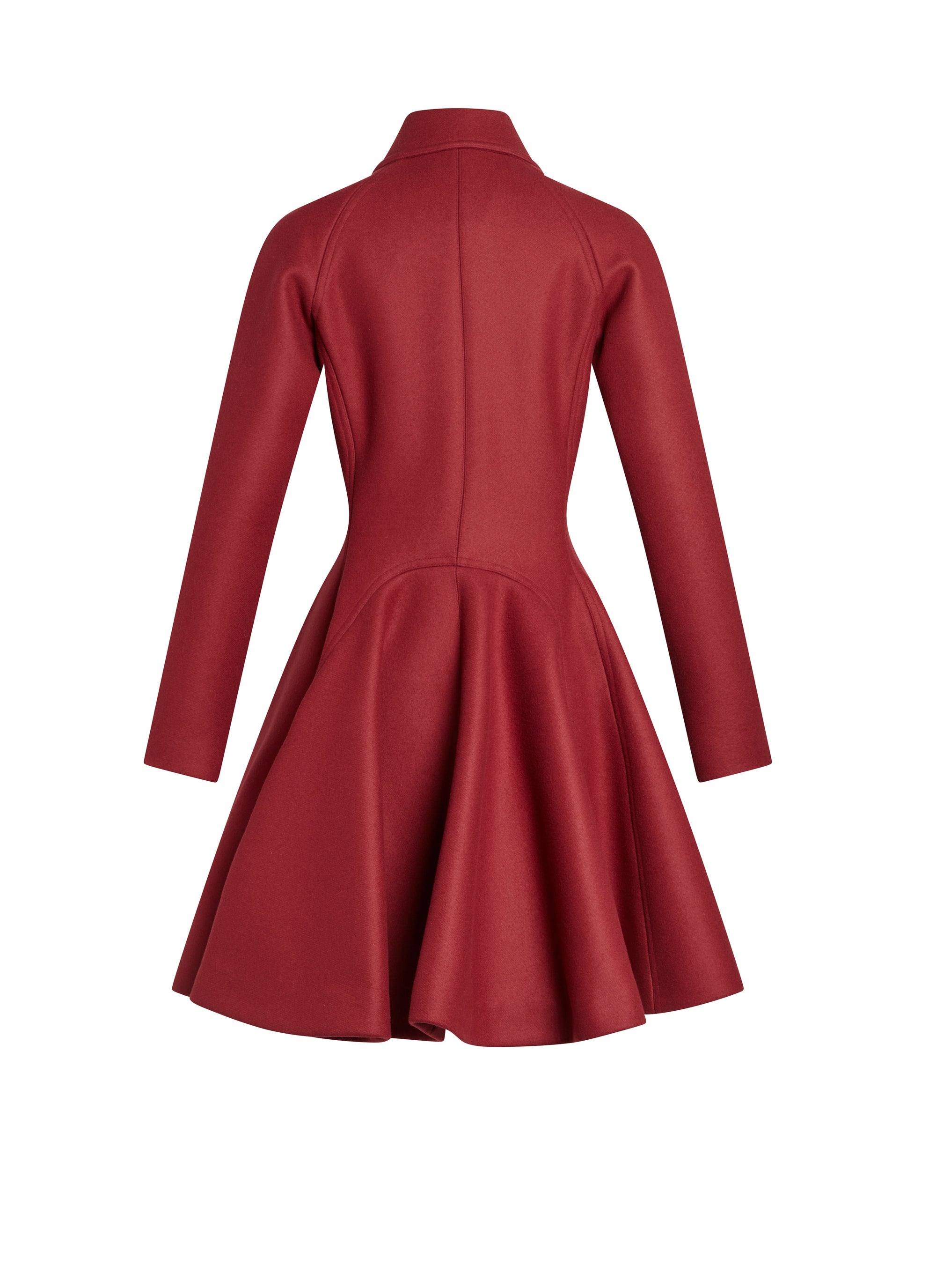 Manteau drapé en laine - Acajou