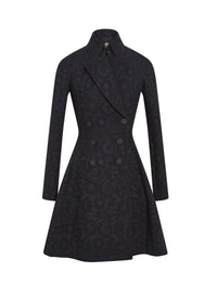 Tailored embroidered wool coat - Nuit