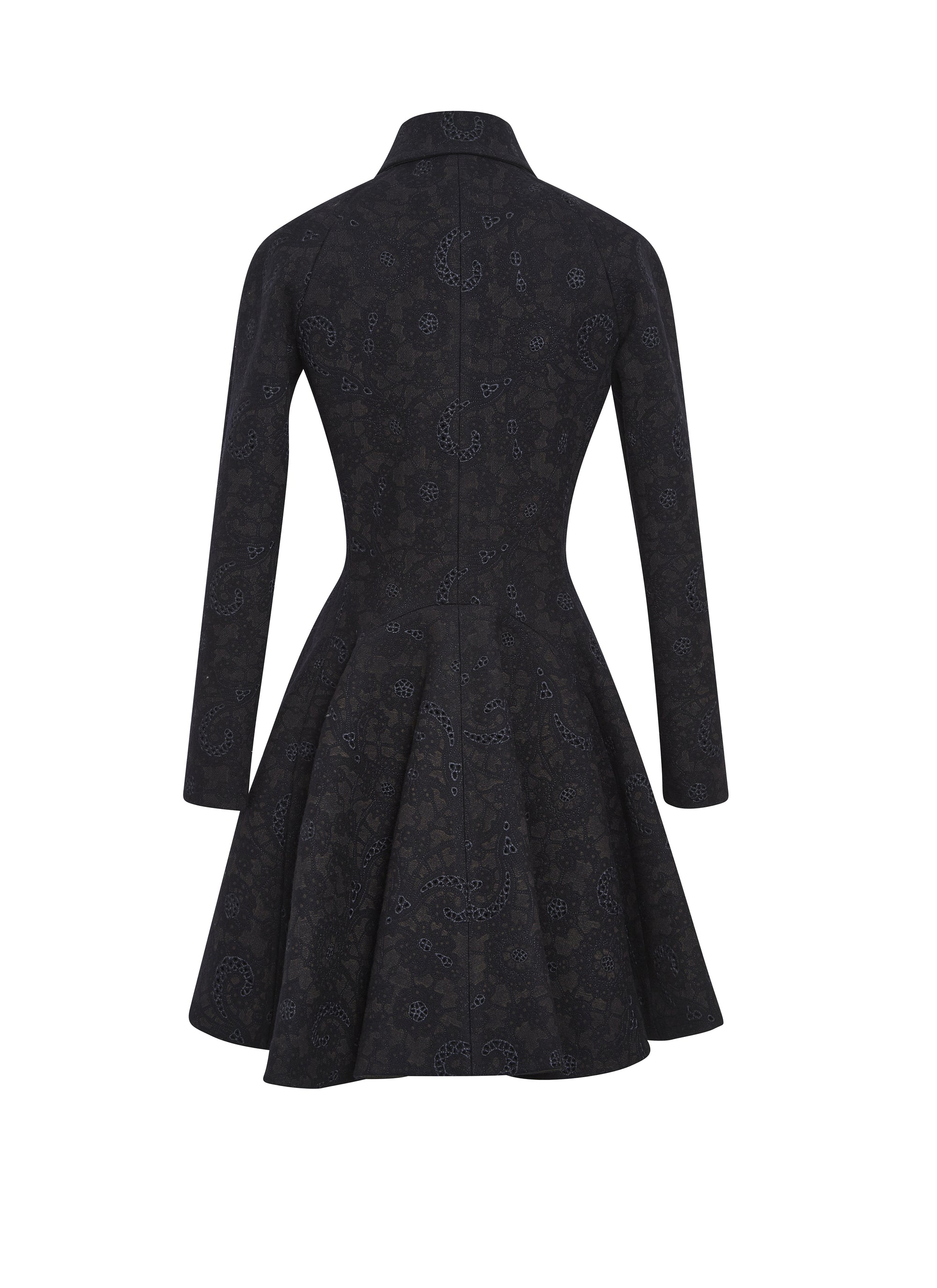 Tailored embroidered wool coat - Nuit