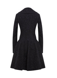 Long-sleeved coat in wool - Night