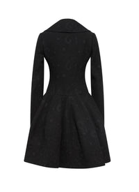 Manteau à manches longues en laine - Noir