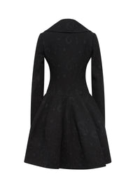 Manteau à manches longues en laine - Noir