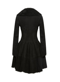 Manteau à manches longues en cuir - Noir