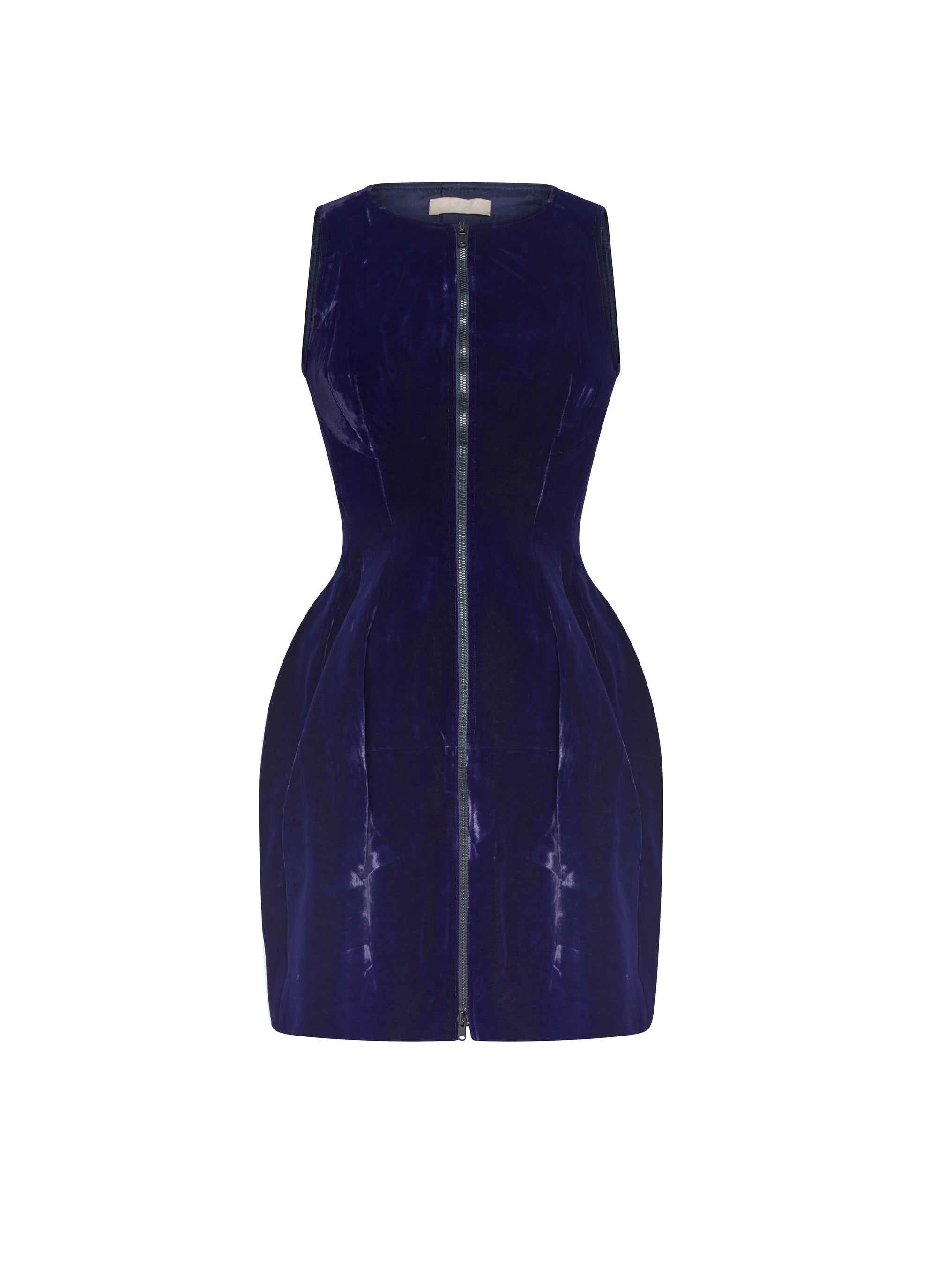 Sleeveless dress with zip opening - Indigo