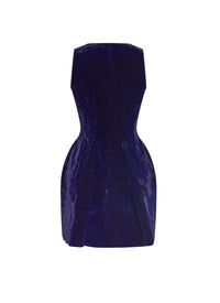 Sleeveless dress with zip opening - Indigo