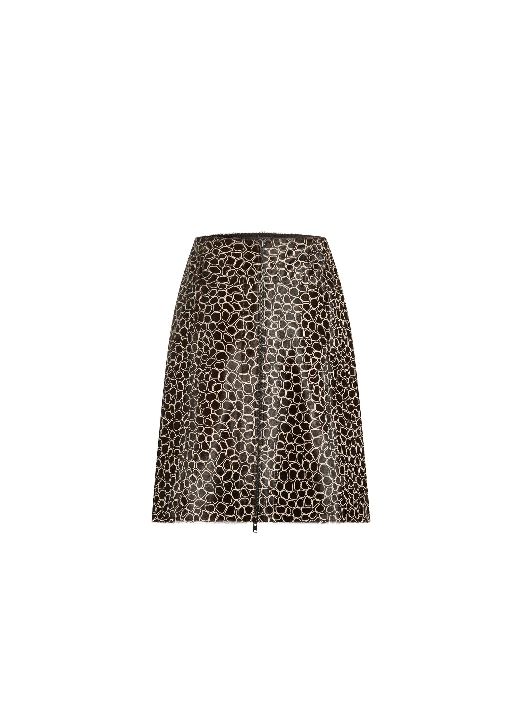 Jupe courte en cuir imprimée bicolore - Noir & Blanc