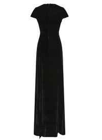 Short-sleeved dress with contrasting pattern - Black intense