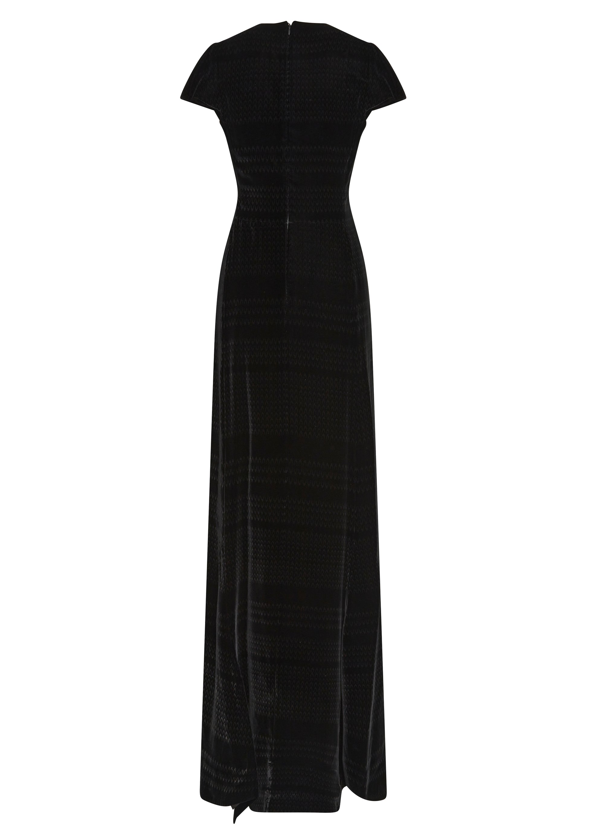 Short-sleeved dress with contrasting pattern - Black intense