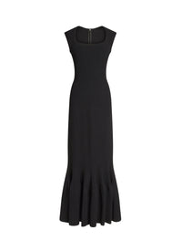 Robe longue à col carré - Noir