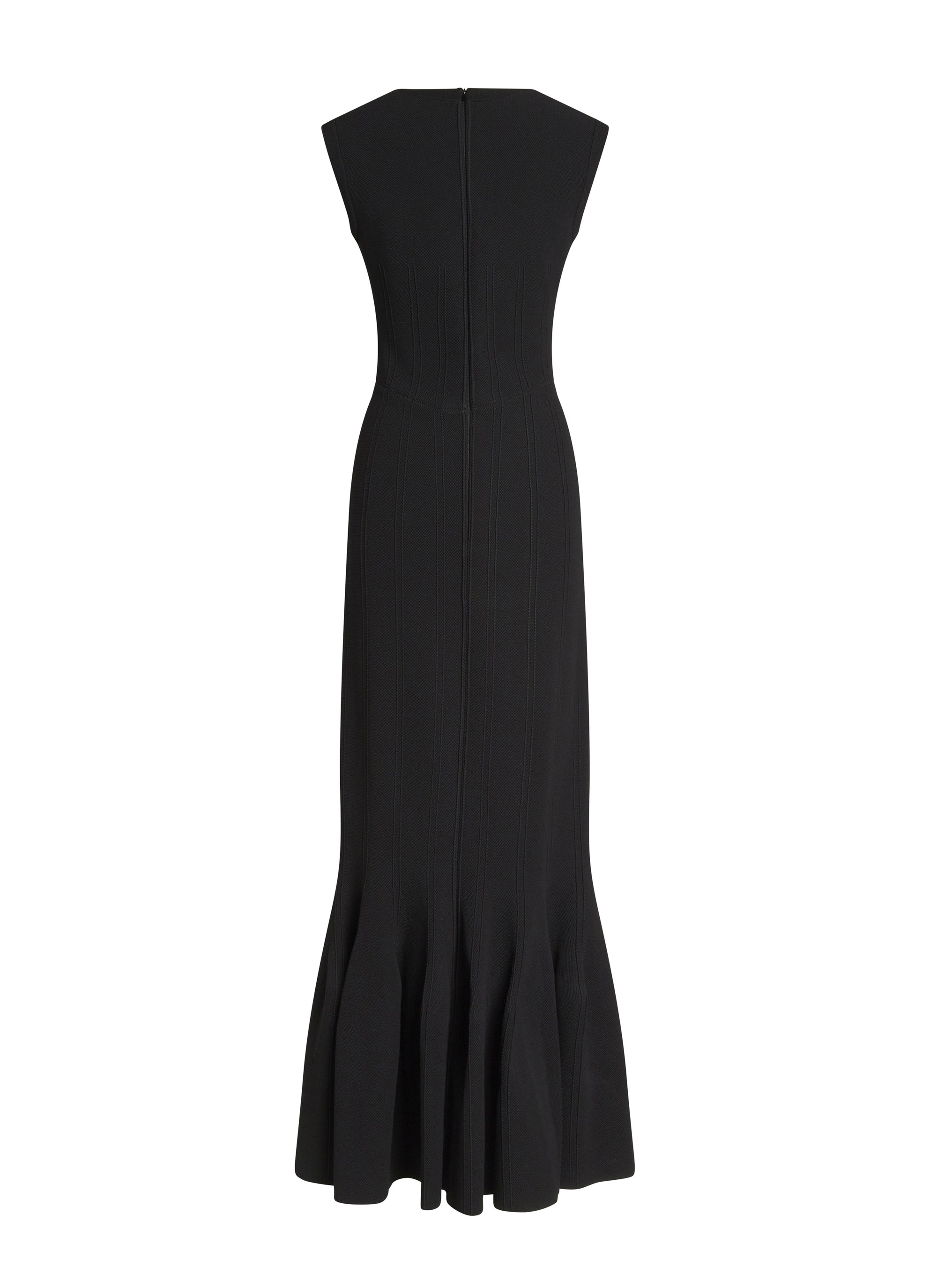Robe longue à col carré - Noir