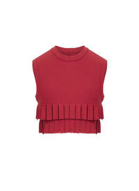 Perse ruffled crop top - Carmine