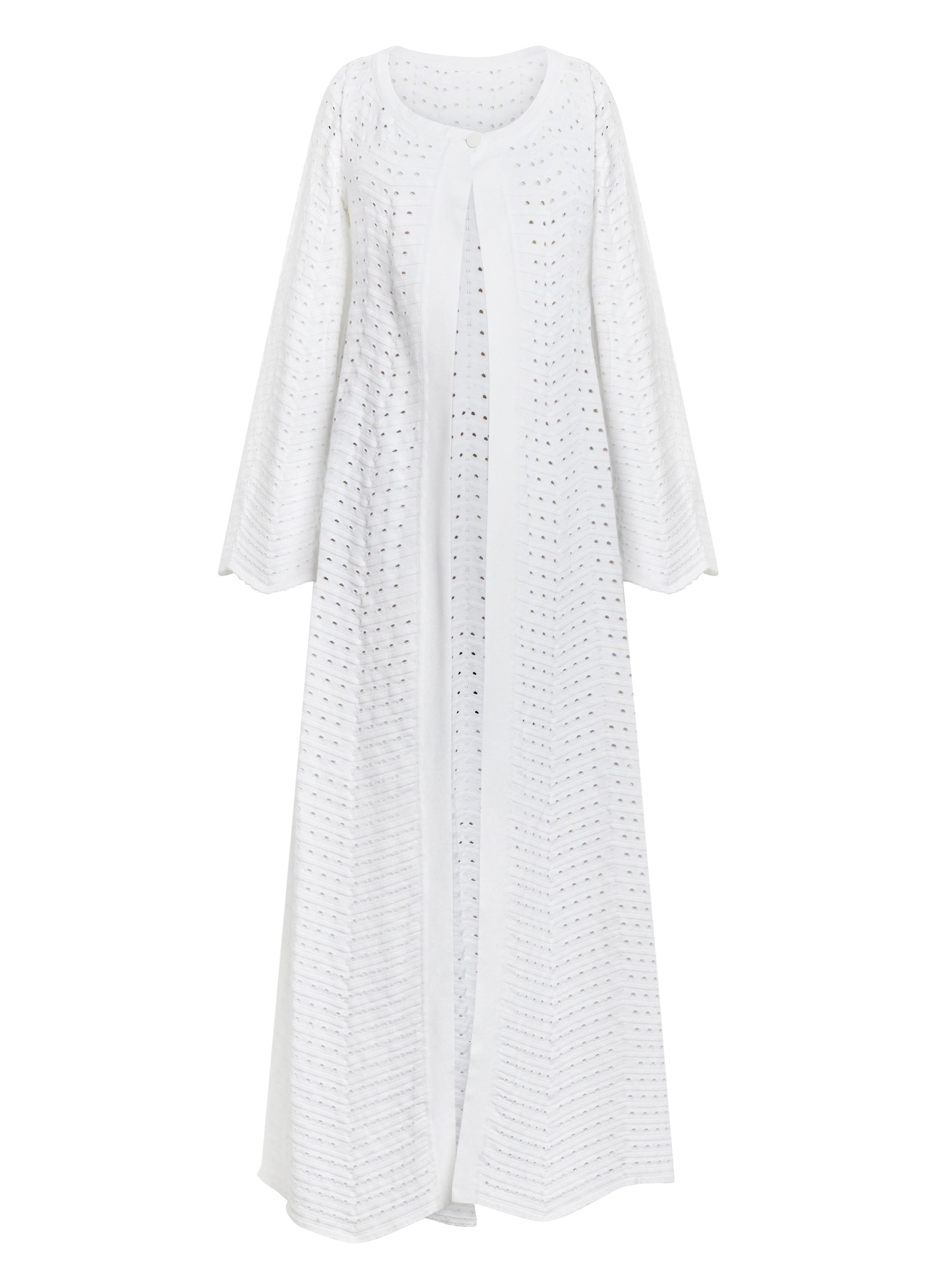 Manteau long à manches évasées - Blanc
