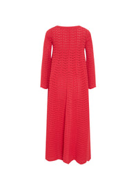 Manteau long à manches évasées - Rouge