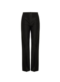 Pantalon à coupe large en rafia - Noir