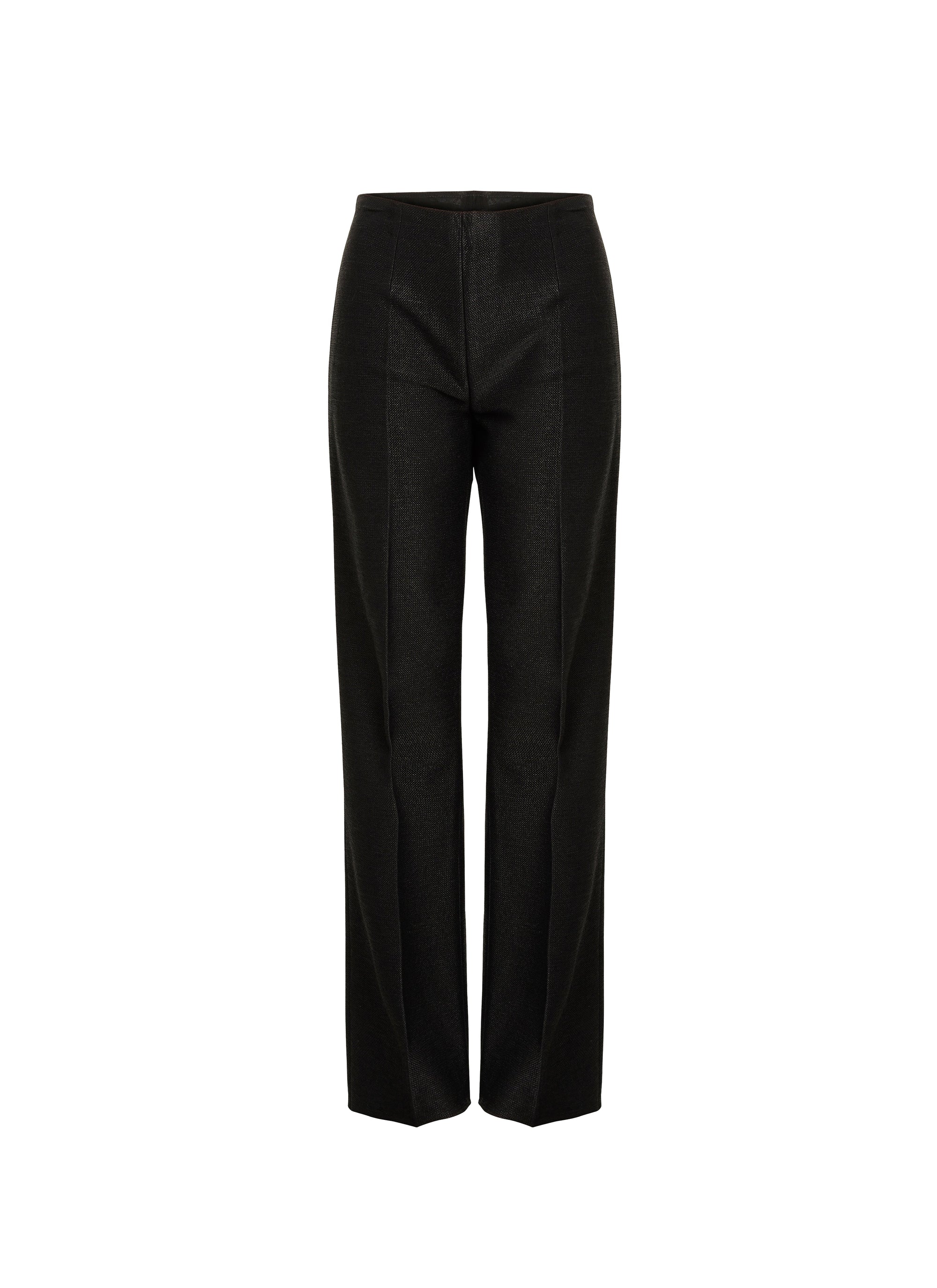 Pantalon à coupe large en rafia - Noir