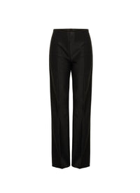 Pantalon à coupe large en rafia - Noir