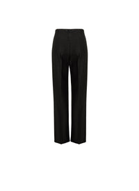 Pantalon à coupe large en rafia - Noir