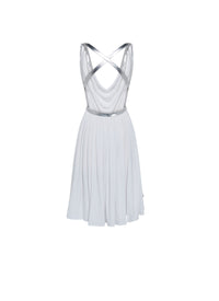 Cowl neck flowing dress - White