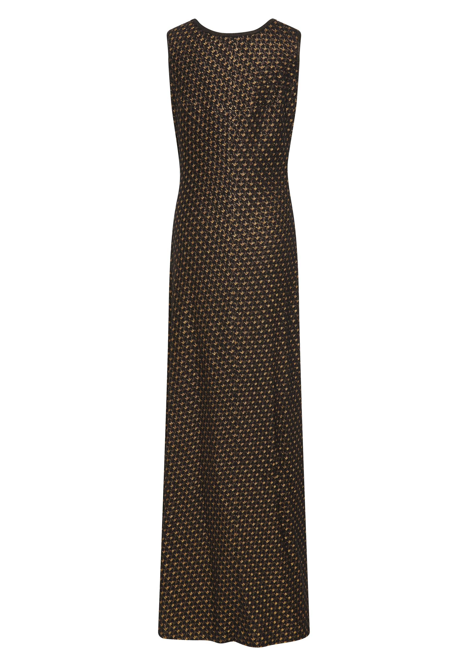 Robe longue cintrée à la taille - Noir & Or